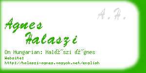 agnes halaszi business card